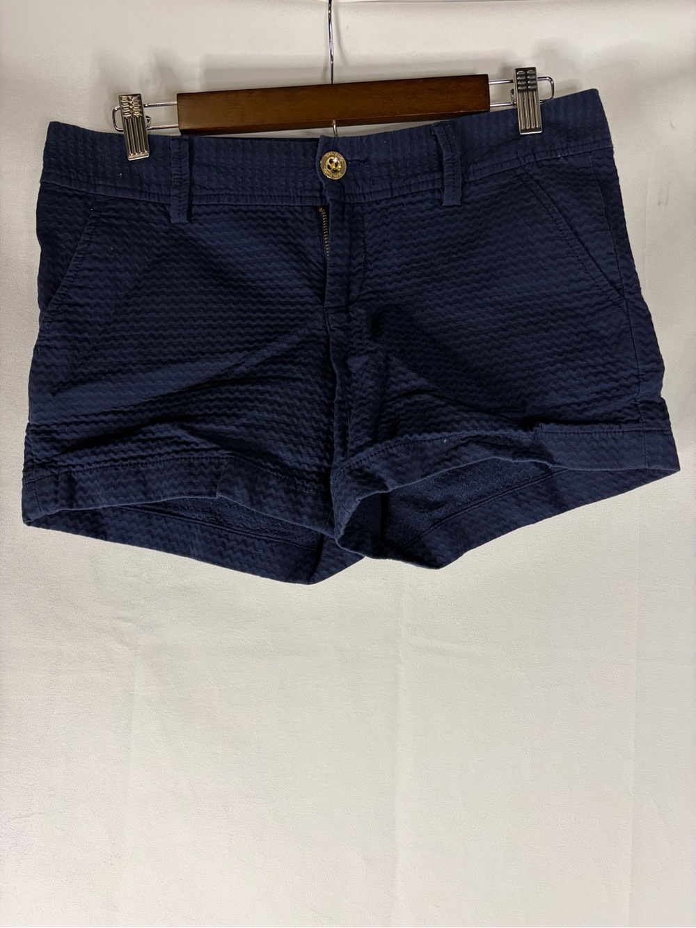 Lilly Pulitzer Navy Textured High-Rise Shorts